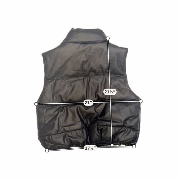 Ambiance Black Quilted Puffer Vest with High Collar Edgy Chic Size L - Picture 6 of 6